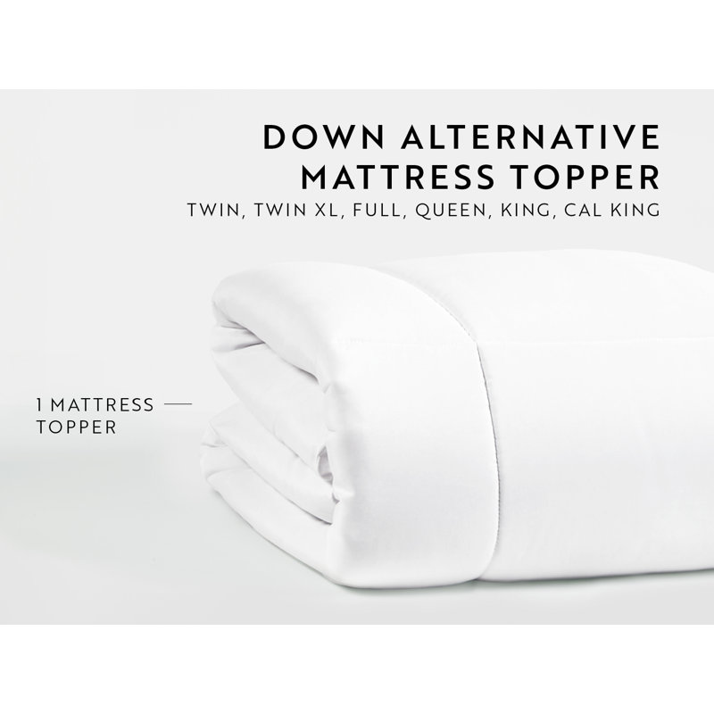 King White Down Alternative Pillow Top Mattress Pad