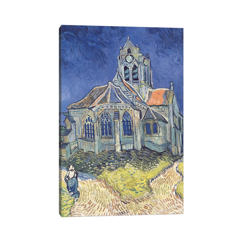 Église à Auvers-sur-Oise, 1890 - Giclée sur toile tendue avec châssis, H 18 po x l 12 po
