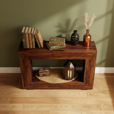 47 inch Wood Console Table, Multi-Functional Narrow Sofa Table for Hallway, Foyer & Living Room