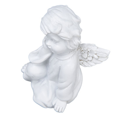 Statue de chérubin en résine synthétique, joli style, blanc, figurines de bébé pour les décorations de fête