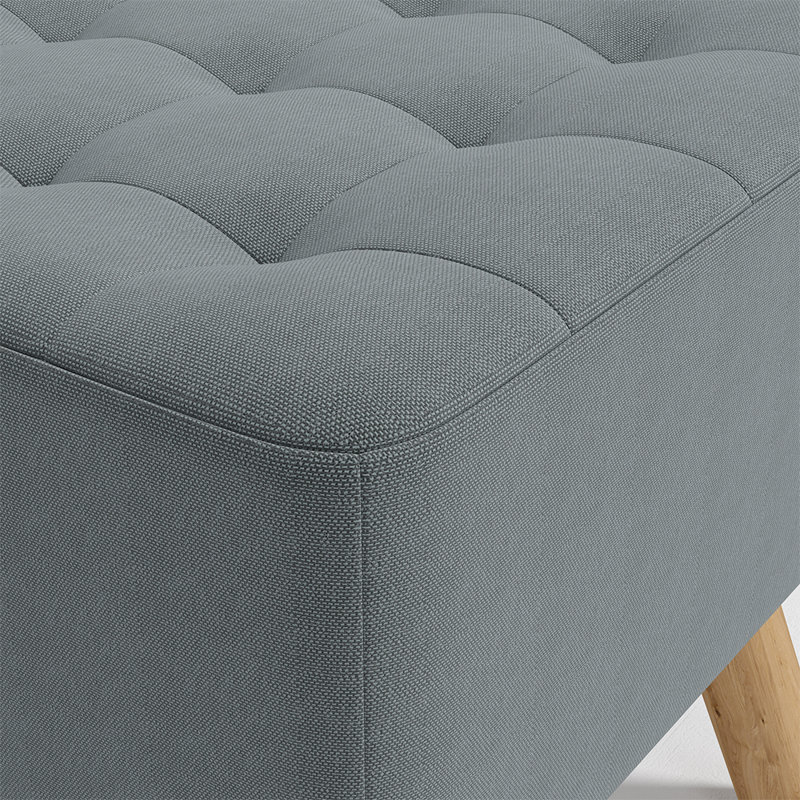 Germain Square Solid Colour Footstool Ottoman, Grey