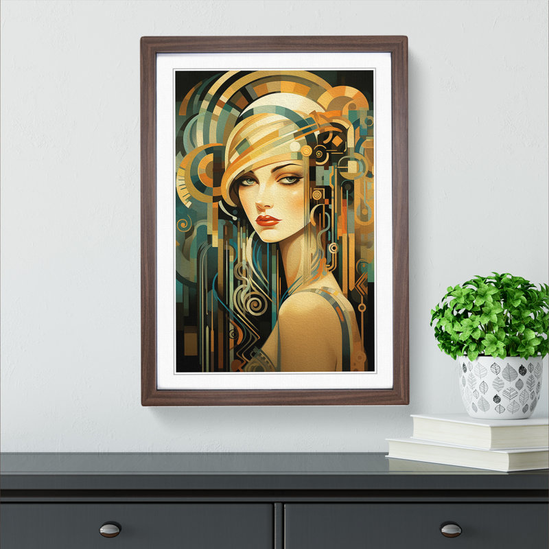 Single Picture Frame Print on Wood, Walnut Framed, 46cm H x 34cm W
