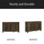 45"W Dark Dusty Oak Finish 3-Door Shoe Cabinet