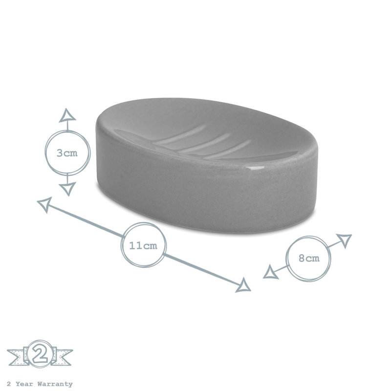 Harbour Housewares - Ceramic Soap Dish, Grey