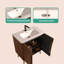 Ensemble de meuble-lavabo mural 30 po en noyer rayé avec lavabo, autoportant et mural