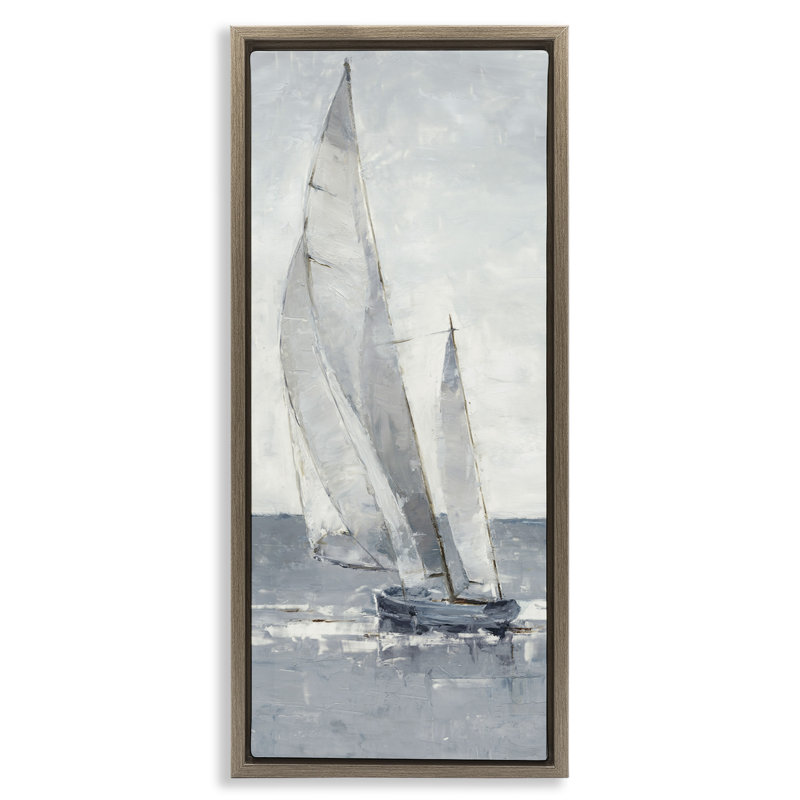 Art mural sur toile flottant gris à voile, Cadre flottant orme Montalcino, H 25 po x l 11 po