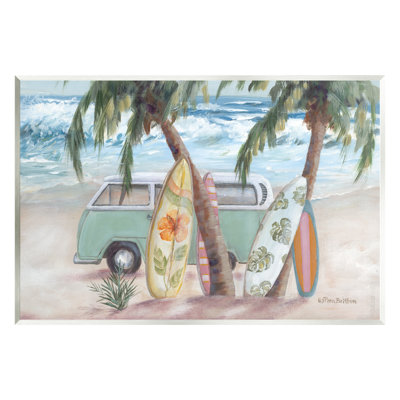 «Summer Waves Tropical Van Surfboard», art mural par Pam Britton