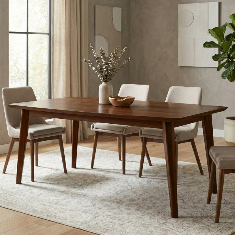 Table de salle à manger Draper, Placage de noyer