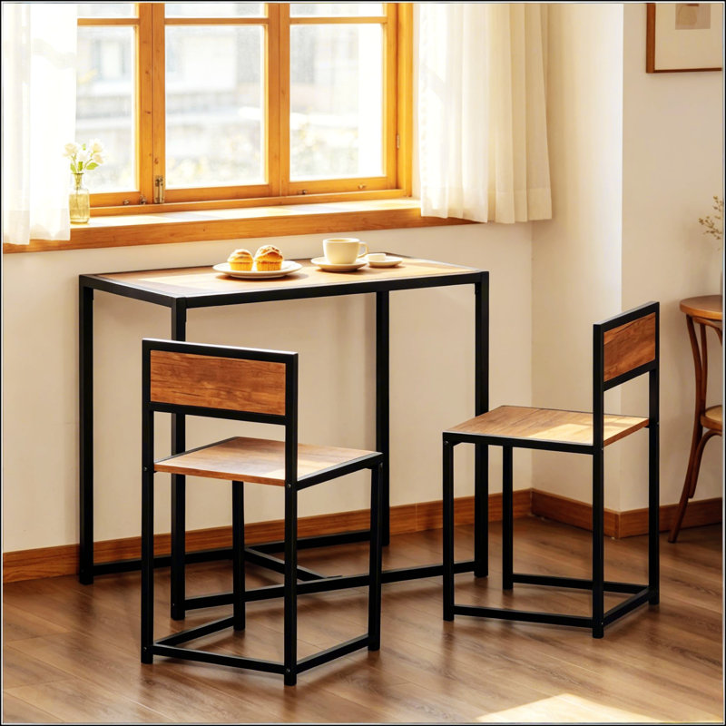 Table et chaises de cuisine moderne, ensemble de salle à manger 3 pièces confortable avec un design élégant et une fabrication durable