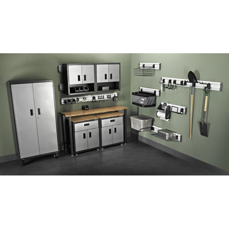 Ready-To-Assemble 3/4-Door Modular Gearbox, Hammered Granit/Silver Tread