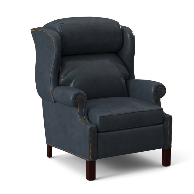 Chippendale Recliner, #9 Natural, Rio Mineral Genuine Leather, Mahogany