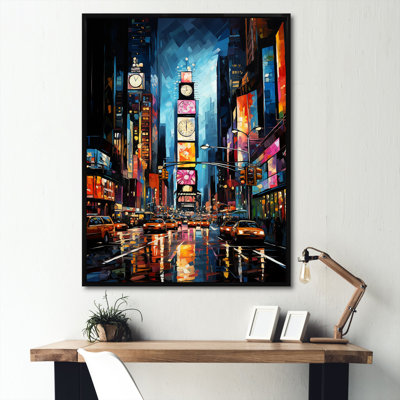 New York City Time square lights II - New York City Framed Wall Art