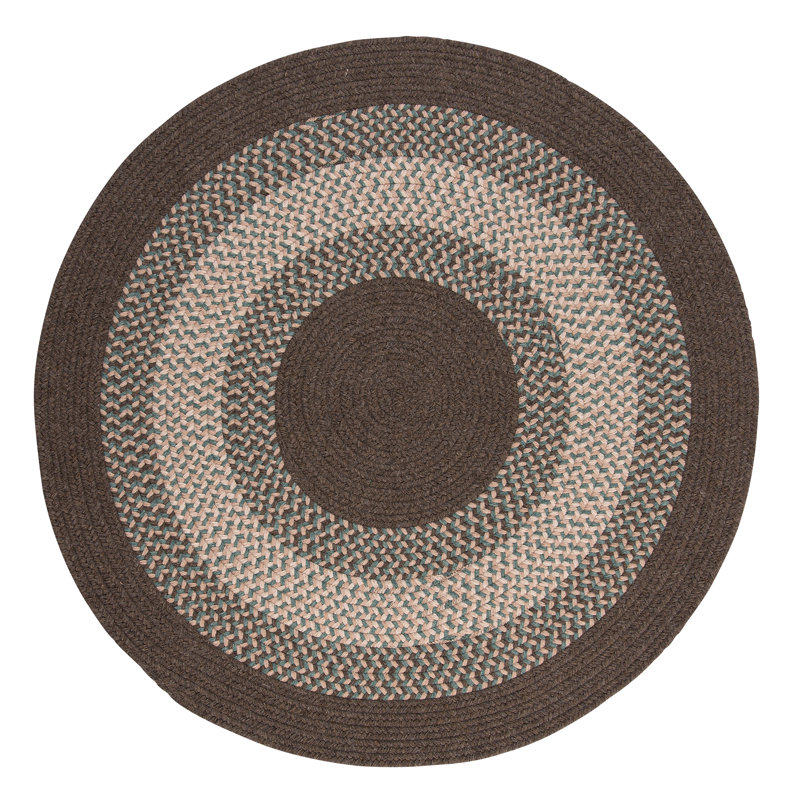 Tapis réversible en mélange de laine Serafin - écorce, Rond 10 pi