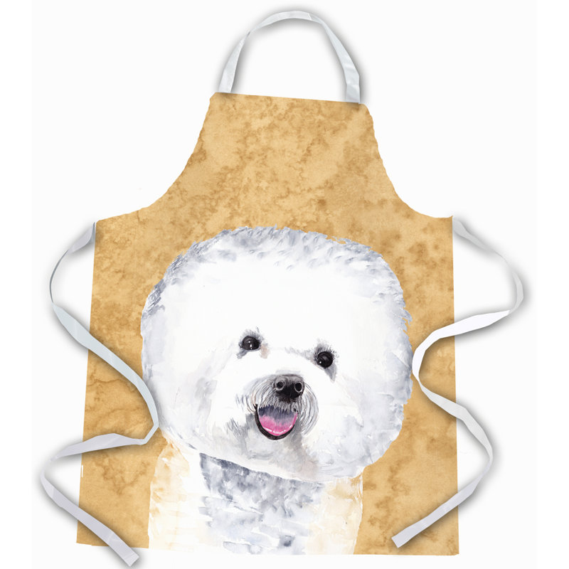 No Pattern Bib Apron, Beige/White