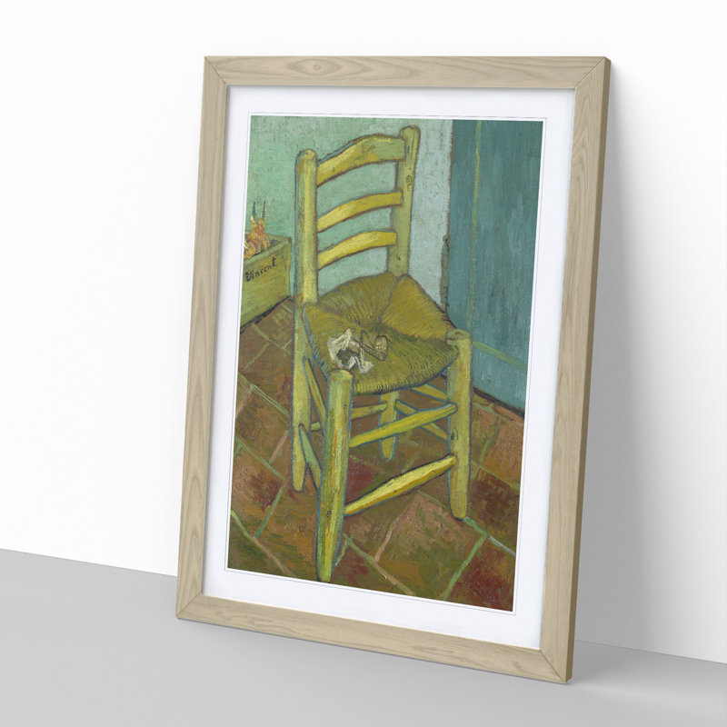 Vincents Chair by Vincent Van Gogh - Picture Frame Painting, 48cm H x 36cm W x 2cm D, Oak