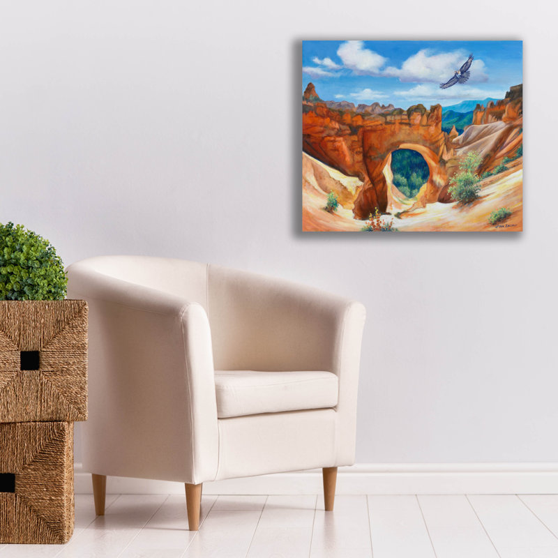 «Hawk Over Bryce Canyon» par John Zaccheo, H 26 po x l 30 po x P 1,5 po