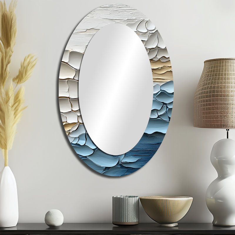 Miroir mural blanc et bleu Coastal Mosaic IV - Coastal, 36 po x 24 po