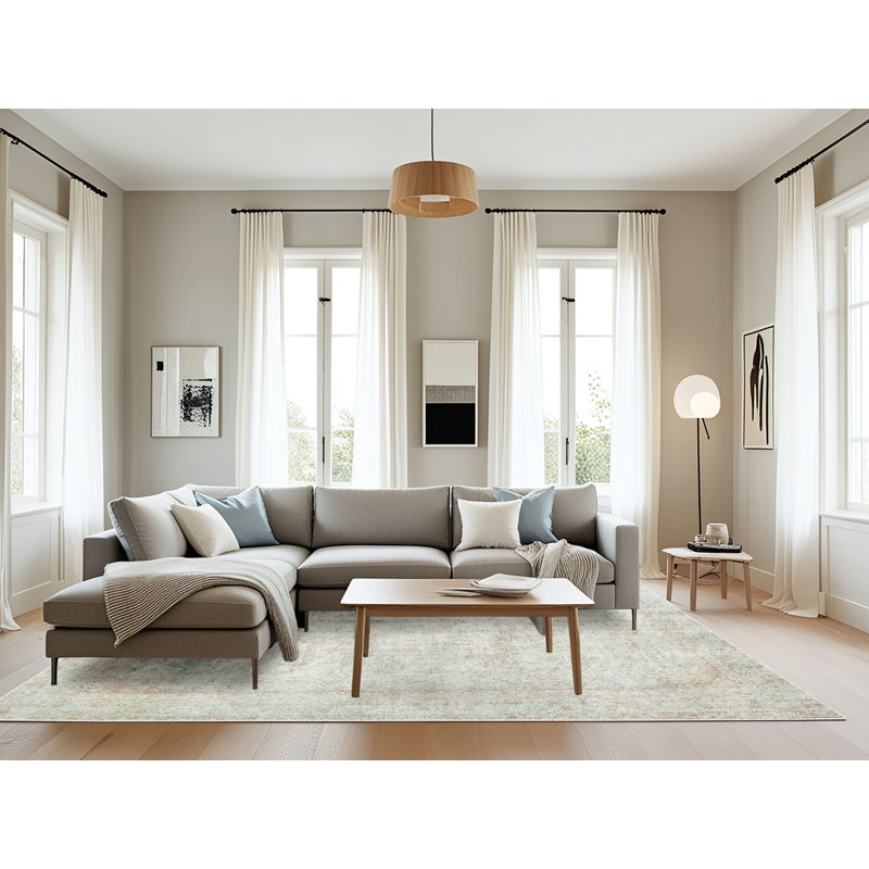 Tapis beige/gris traditionnel Monhegan, Rectangle 8 pi x 10 pi