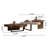 Arvante Designer Collection – Modern Cloud-Shaped 3-Piece Walnut Veneer Nesting Coffee Table Set