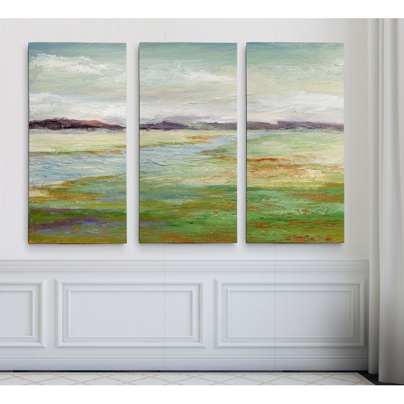 « pré stream ii », reproduction de peinture à l’acrylique à multiples images sur toile tendue de galerie, H 32 po x l 48 po