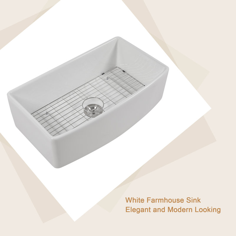 30'' L Single Bowl Ceramic Kitchen Sink