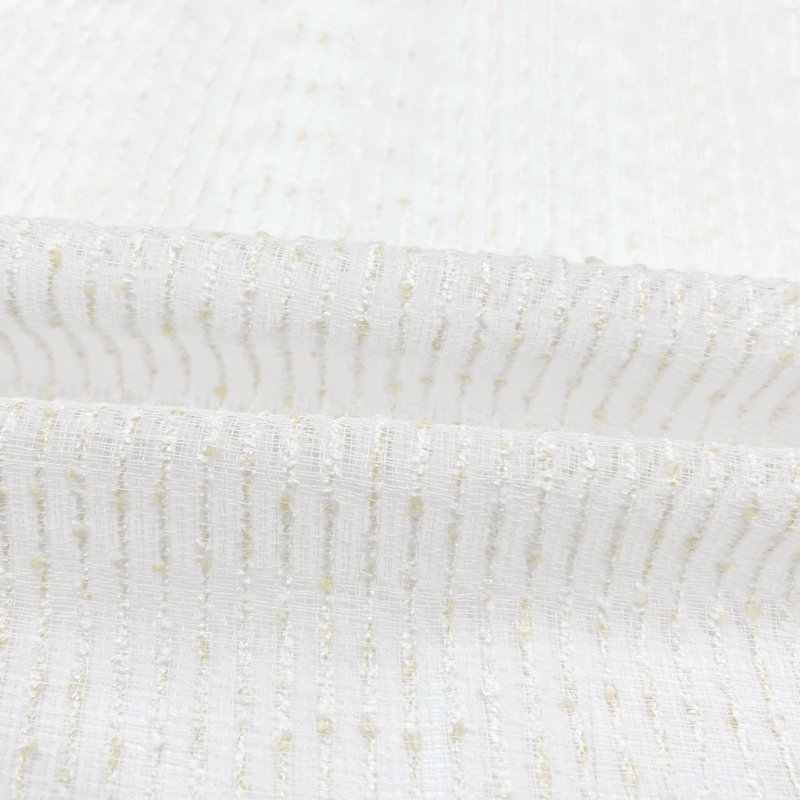 Pinch Pleat Semi-Sheer Single Curtain Panel with Rings and Clips Included, 38" W x 96" L, Cream