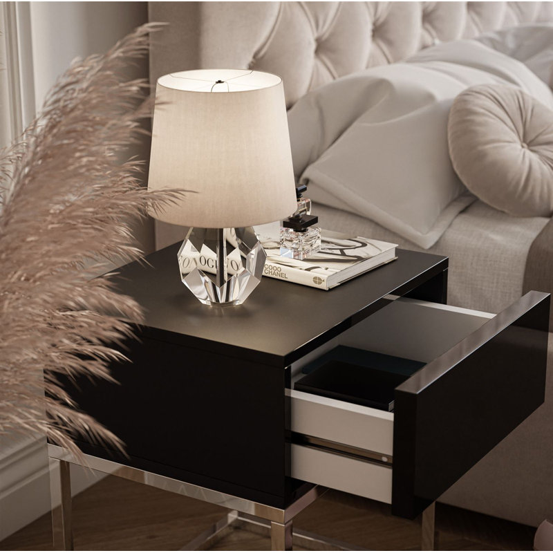 Carlos 45cm W Bedside Table, Black