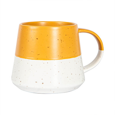 Nicola Spring - Dipped Flecked Stoneware Belly Mug - 370ml