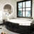 Gaulrapp Frameless Rounded Anti Fog LED Lighted Dimmable Wall Mounted Bathroom Vanity Mirror-2083067519