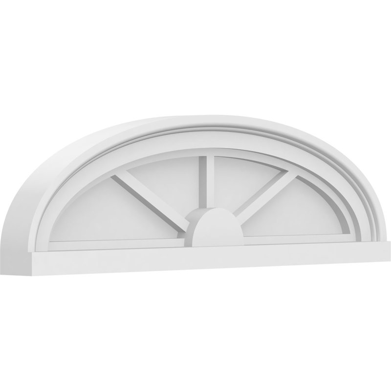 Fronton elliptique en PVC de qualité architecturale à 3 rayons l 24 po x H 7 po x P 2 po, H 7 po x l 24 po x P 2 po