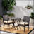 Bistro, with two upholstered chairs and a table, all wrapped in high quality wicker