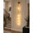 Modern Brass LED Glass Globe Wall Sconce, 60" Tall Vertical Indoor Wall Light with Clear Glass Shades