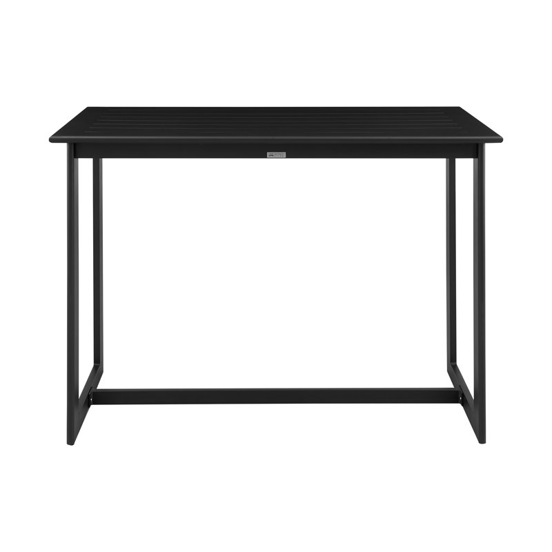 Table de salle à manger à lattes en aluminium, 59 x 32 x 36 pouces, résistante aux intempéries, pour la terrasse ou le jardin