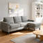Grey 3 With Storage And Footrest For Living Room, Featuring Port, Cup Holders, Armrest - Modern Style, Linen Upholstery , , Comfortable Footrest, Storage, American Design