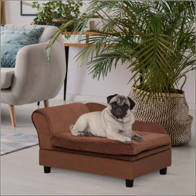 Luxury Modern Pet Couch for Small Dogs & Cats, Dog Sofa Bed with Hidden Storage and Thick Foam Cushion