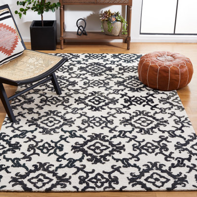 Tapis damassé en laine touffeté à la main Abdallah