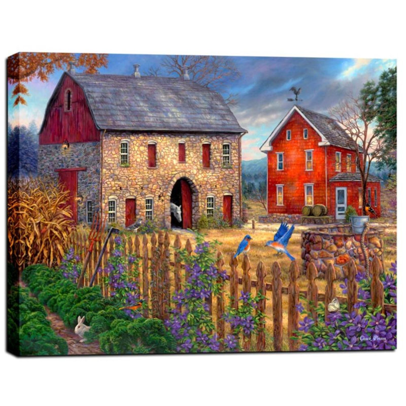 «The Bluebirds 'Song» par Chuck Pinson, art mural sur toile, H 26 po x l 34 po x P 1,25 po
