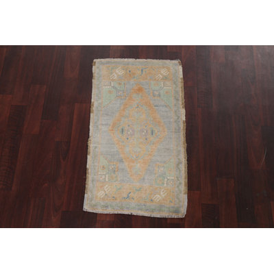 One-of-a-Kind 1'8" X 2'11" New Age Wool Area Rug in Gray