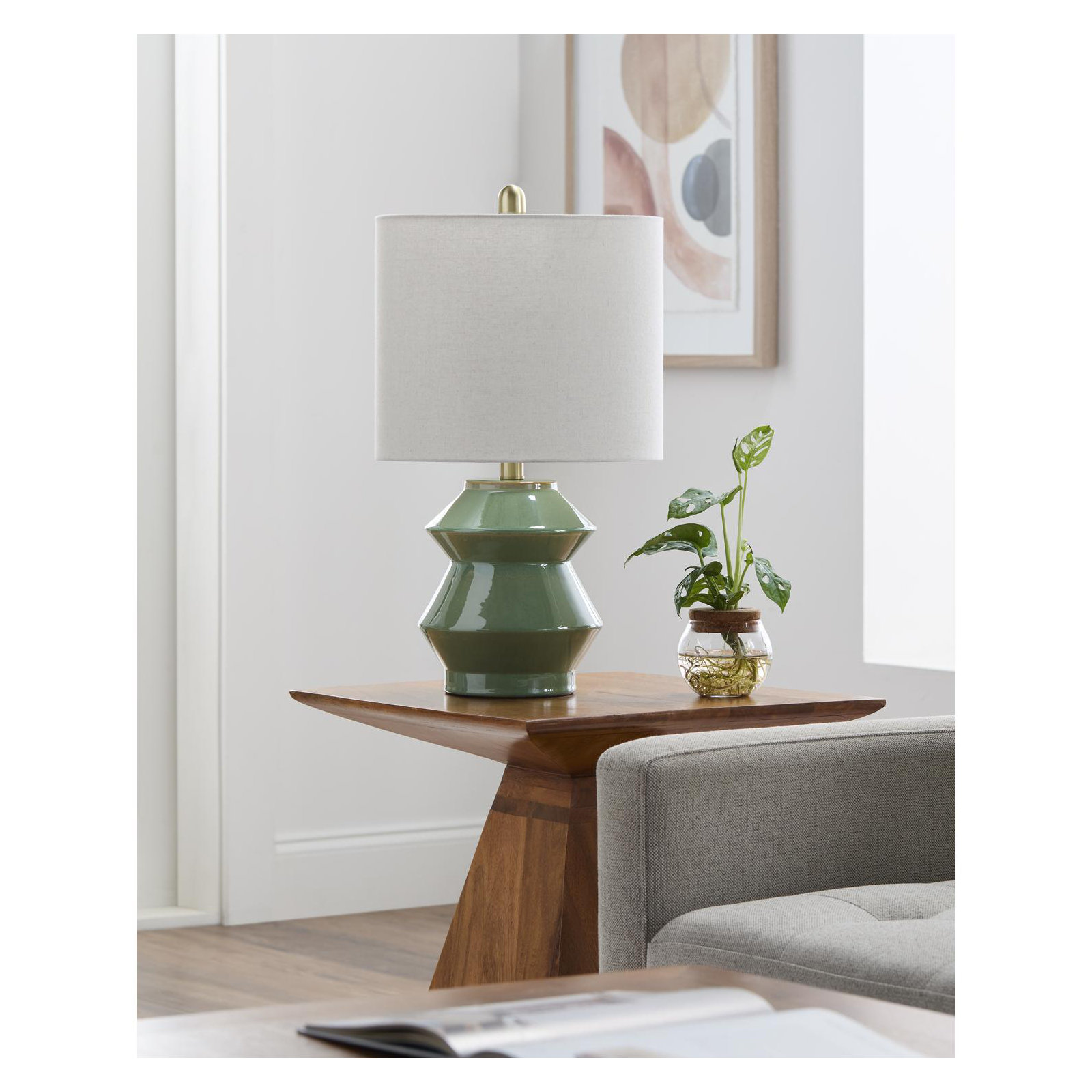 Boyes Ceramic Table Lamp, Green