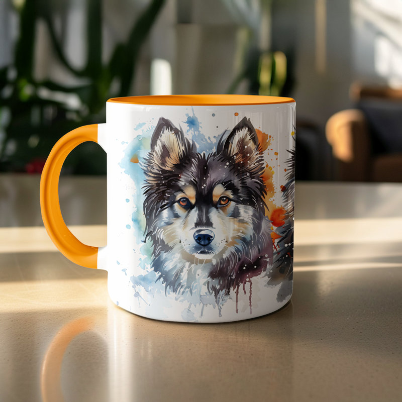 Ceramic Coffee Mug, 2, Orange