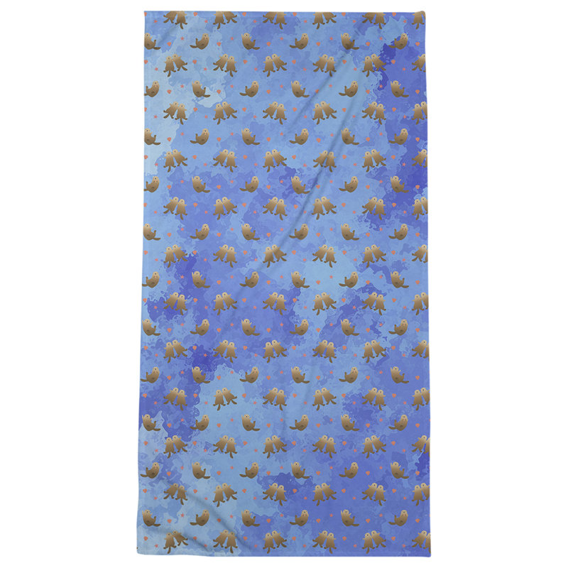 Serviette de plage katelyn elizabeth sea panneaux, Bleu