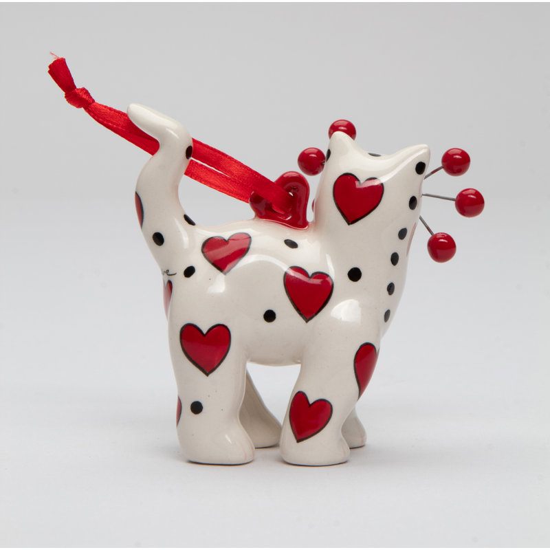 Ornement suspendu abstrait The Holiday Aisle®, Blanc/rouge