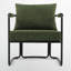 Chaise d'appoint rembourrée Mid-Century moderne avec coussin ultra épais et structure en métal industriel-1839451540