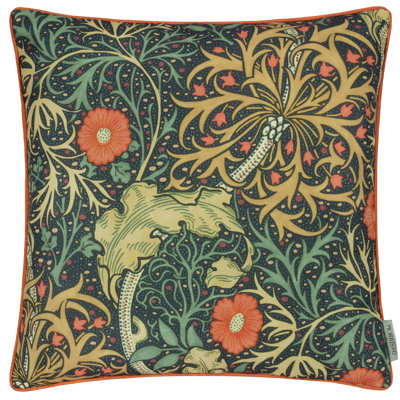 Seaweed Indoor / Outdoor Floral Square Throw Cushion Cover