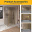 Drew Porte de douche pivotante réversible 45,6po–46po x 79po en or brossé avec verre teinté brun et panneau latéral 30,2–30,5po-125041171
