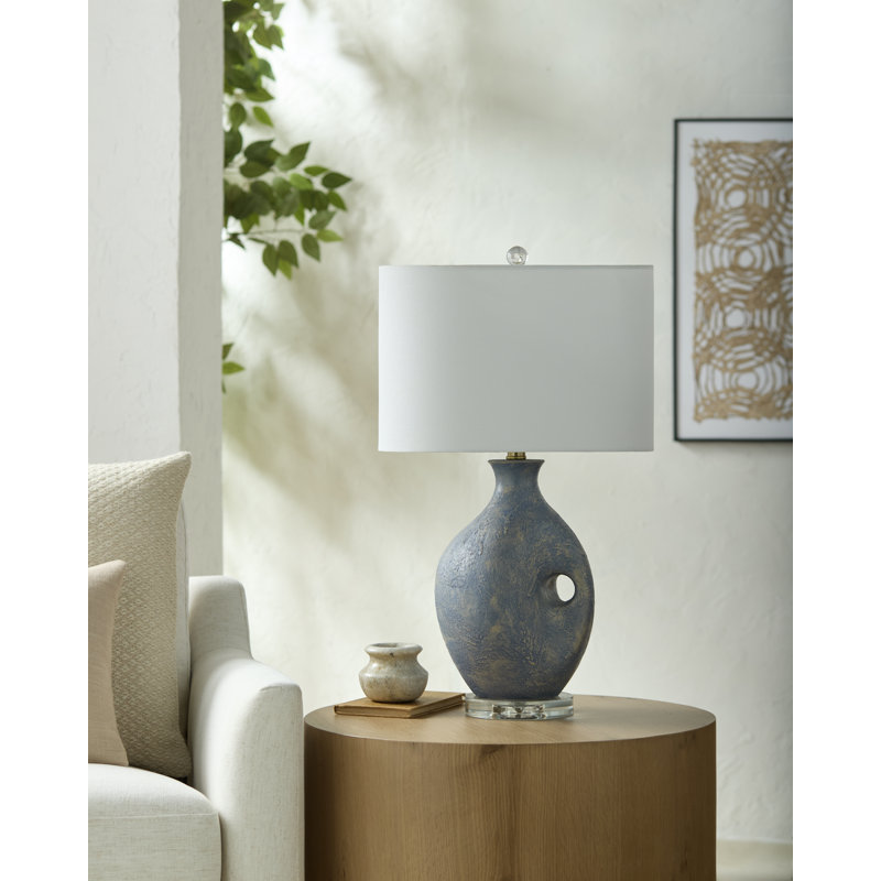 Darleta Table Lamp, Blue, White