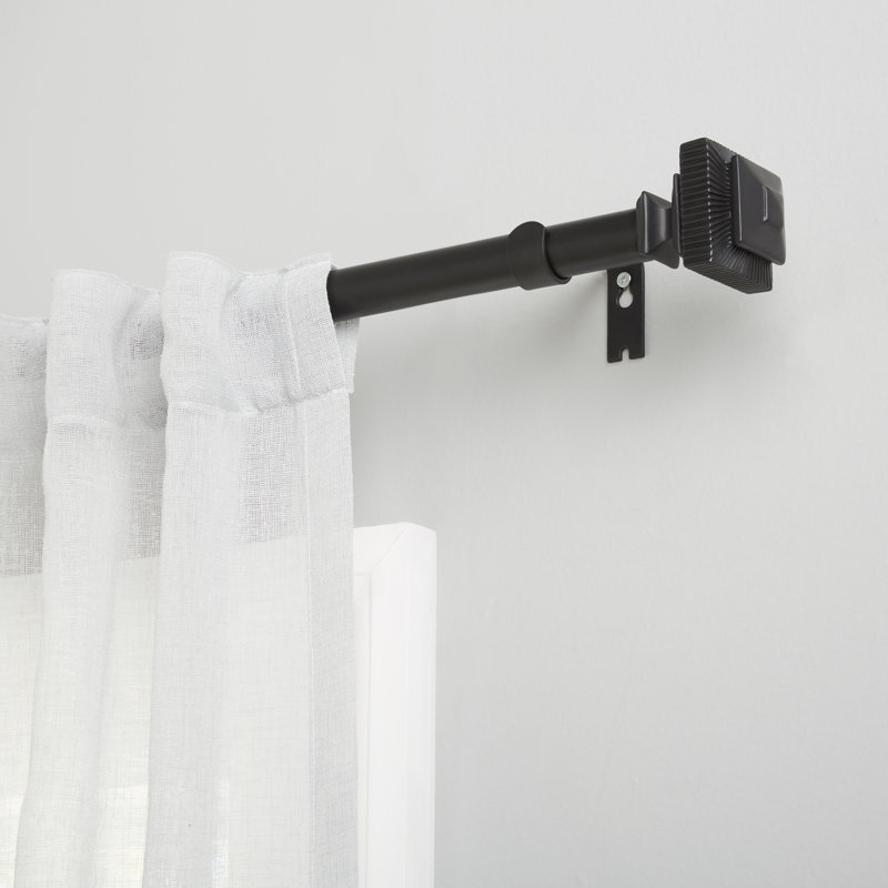 Amalgamated Textiles Exclusive Home Rockwell 1" Window Curtain Rod and Finial Set, Adjustable