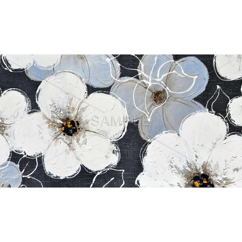 White Floral Botanical Tablecloth - Indoor/Outdoor Home Decor