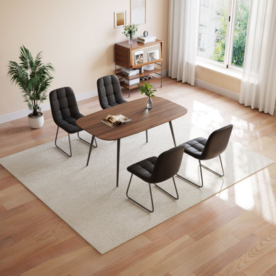 47.2'' Dining Table Set, Rectangular Modern Kitchen Table Set For Kitchen, Dining Room(1 Table 4 Chairs)
