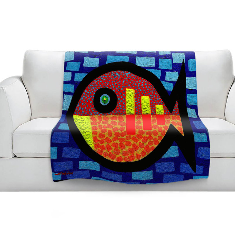 Couverture sherpa doux fish de dimanche, l 51 po x L 60 po